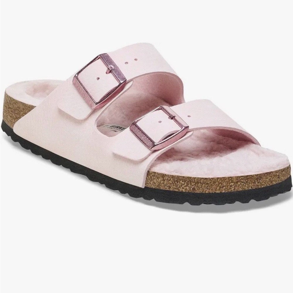 Birkenstock Shearling Arizona Two-Strap Sandals - Picture 2 of 4